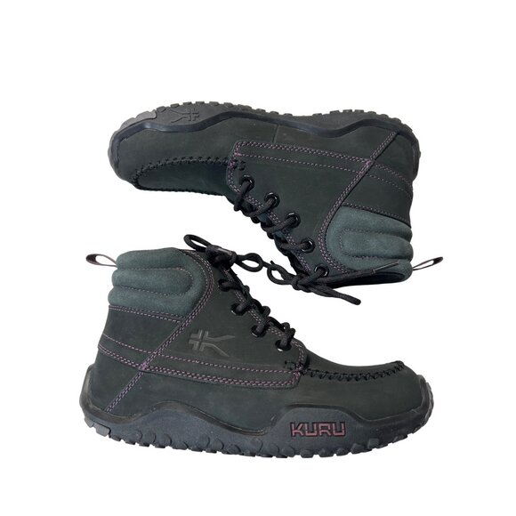 Kuru Quest Womens 7.5 Black Hiking Boots With Purple Stitching - Picture 8 of 9